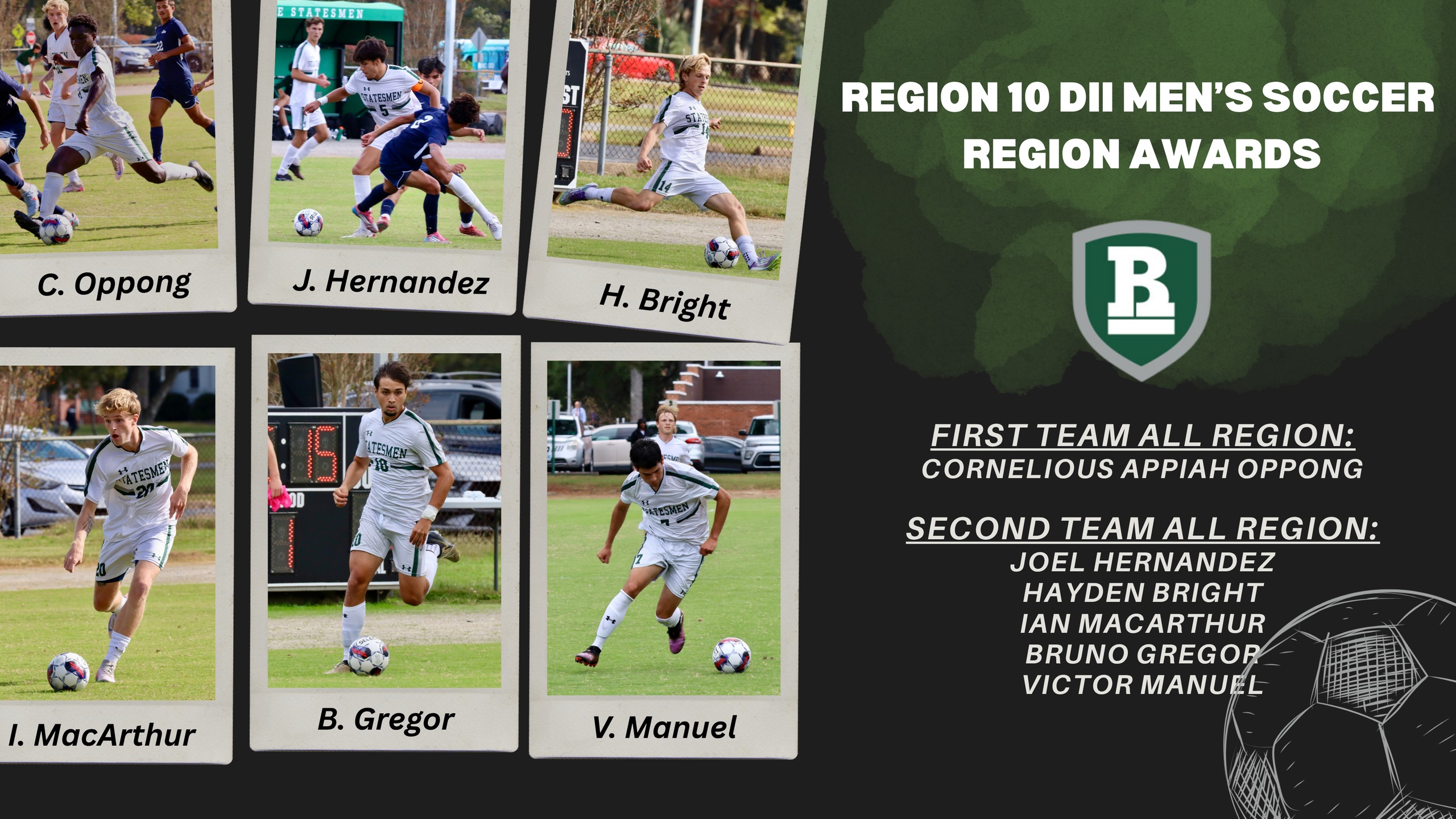 Appiah Oppong Earns First Team Honors as Statesmen Place Six on All-Region Teams